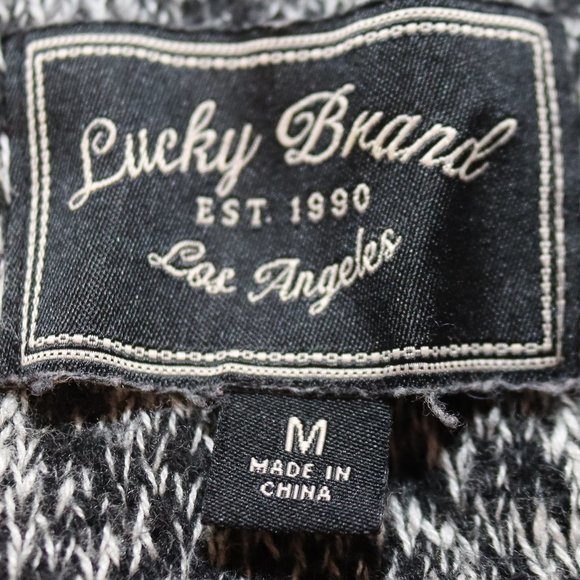 Lucky Brand Double Breasted Pea Coat Marled Cardigan Sweater Size Medium - Picture 5 of 6